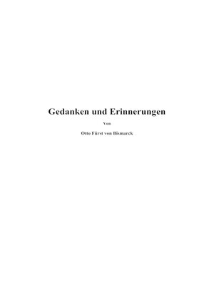 cover image of Gedanken und Erinnerungen